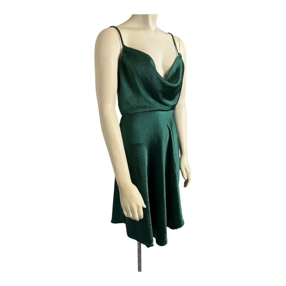 Angel Biba Sleeveless Cowl Neck Mini Dress Green Women's Size M Cocktail Parties - Picture 2 of 8